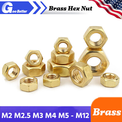 #ad Brass Metric Hex Nuts DIN 934 Metric Nuts M2 M2.5 M3 M4 M5 M6 M8 M10 M12