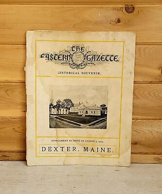 #ad 1904 Antique Eastern Gazette Dexter Maine Magazine With Railroad Short Line Ad