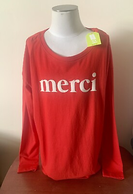 #ad Crazy 8 Girls color red shirt Merci French Size XL 14 16 new with tags