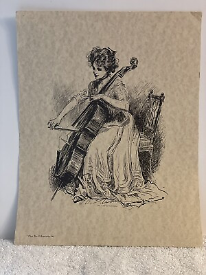 #ad Charles Gibson Antique Era 1909 Art Sketch Print Then You#x27;ll Remember Me 1987