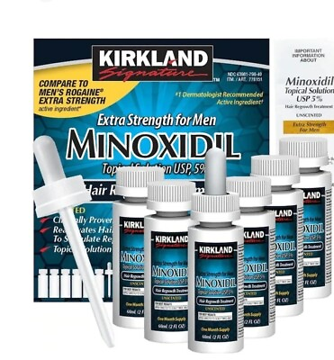 #ad Kirkland Minoxidil 5% Extra Strength Men Hair Growth Solution 6 month supply