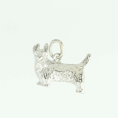 #ad Little Scottie Dog Charm Sterling Silver Puppy 3D Figural Pet