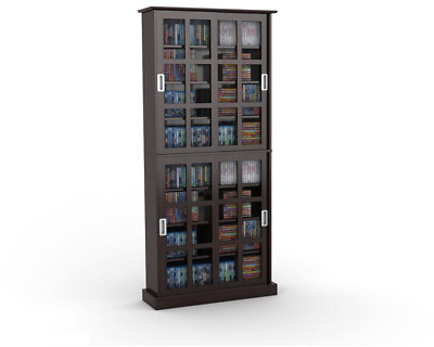 Windowpane Media Cabinet Espresso Store Movies Books Music Windows Sliding Doors