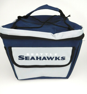 Seattle Seahawks NFL Football Lunch Box Cooler Zip Up Blue Gray Team Fan Gift