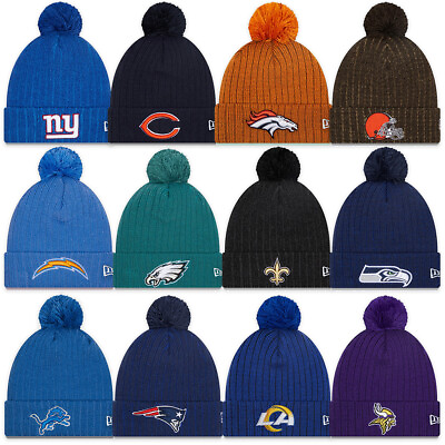 #ad New Era NFL Breeze Cuffed Pom Knit Beanie Hat Cap Saints Patriots Rams Lions ...