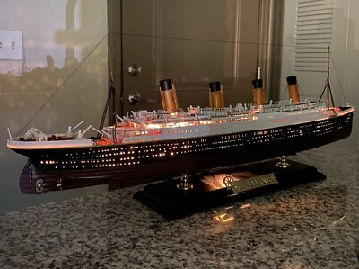 TITANIC model with lights. Large Fully assembled handcrafted model with stand
