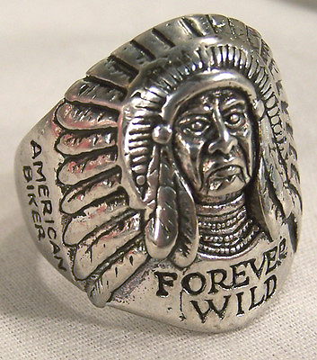 #ad FOREVER WILD AMERICAN BIKER CHIEF RING BR3ABR jewelry western warrior rings NEW