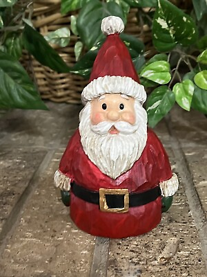 #ad Santa Claus Red Faux Wood Resin Figurine 6.5quot; Shelf Sitter Christmas 2022