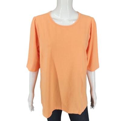 #ad Denim Co Essentials Modern Casual Everyday Top 1X Plus Sz Orange Tee Shirt