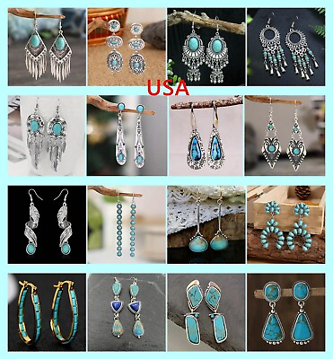 #ad New Fashion Women Turquoise Color Various Exquisite Earrings Christmas Gift