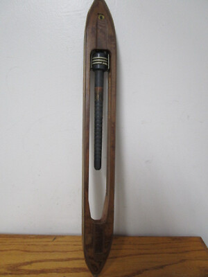 Antique Weaving Loom Wooden Shuttle Steel Tips Tool 18 1 2quot;