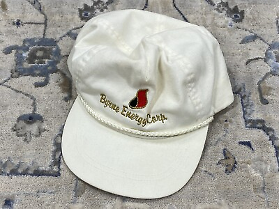 Vintage Hat Byrne Energy Corp oil trucker baseball cap white vtg 90s adjustable