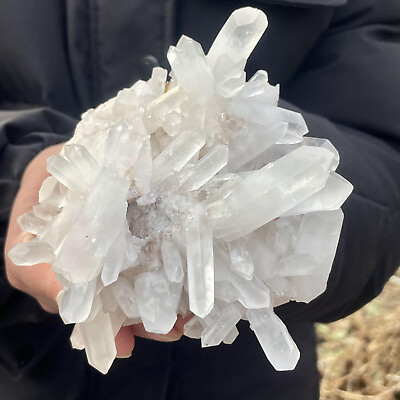 #ad 1.39LB Natural white Crystal Himalayan quartz cluster mineralsls