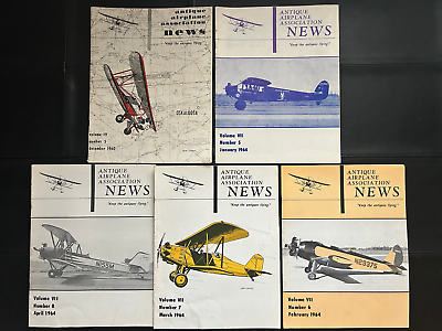 #ad 5 Different #x27;Antique Airplane Association News#x27; Magazines Dec 1960 Jan Feb 1964