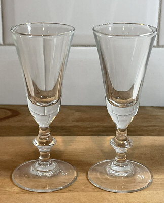 #ad Luminarc Cordial Set Of 2 Glasses Wine Liquor Shot France Clear Flutes Drinking