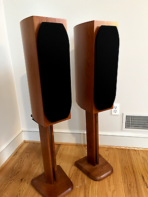 Set of Phase Technology PC3.5 Cherry Premier Collection Speakers Wooden Stands