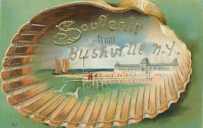 #ad BUSHVILLE NY – Scene in Shell Souvenir from Bushville Postcard
