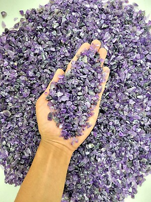 #ad Tumbled Amethyst Crystal Chips Bulk Gemstone Undrilled Beads Natural Stones