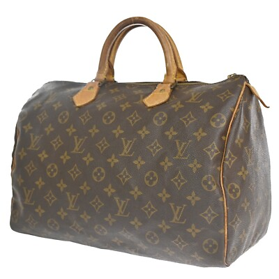 LOUIS VUITTON Speedy 35 Travel Hand Bag Monogram Leather Brown M41524 61SG360
