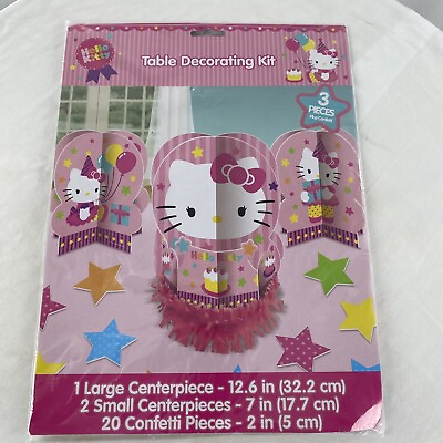 #ad #ad HELLO KITTY BIRTHDAY TABLE DECORATING KIT CENTERPIECE 3 pcs CONFETTI