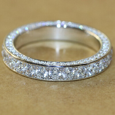 Fashion 925 Silver Filled Ring Women Cubic Zircon Wedding Jewelry Sz 6 10