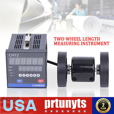 #ad Rotary Double Wheel Digital Roll Electronic Length Measure Lenght Meter Counter