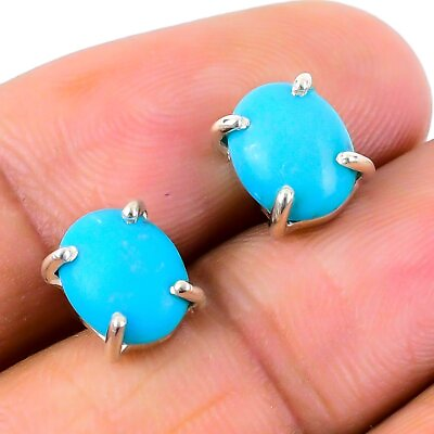 #ad #ad Sleeping Turquoise Tops Earring Gemstone Handmade 925 Sterling Silver Jewelry