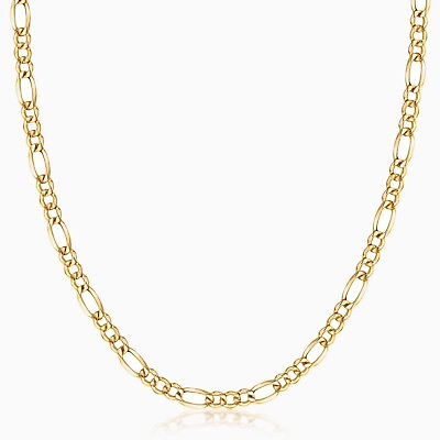 #ad 10k Yellow Gold 2mm Italy Figaro Link Chain Necklace Men REAL GOLD