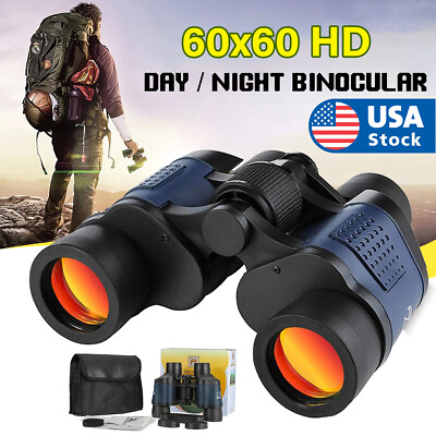 60X60 Zoom Binoculars Day Night Vision Travel Outdoor HD Hunting Telescope Bag