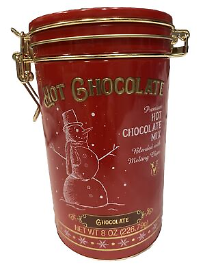 #ad Hot Chocolate Tin with Snowman and Raised Relief 6.25quot; Tall and 4quot; Wide