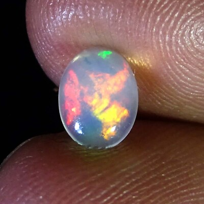 #ad AAA 00.55Cts. Natural Incredible Multi Fire Ethiopian Oval Cabochon