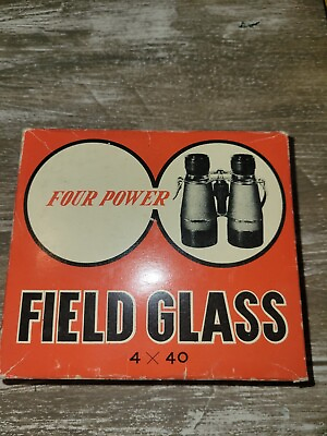 Vintage Field Glass 4 x 40 Four Power Binoculars And Pouch And Box Euc