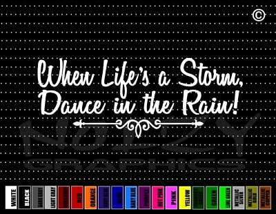 #ad When Lifes Storm Dance Rain Cute Family Positive Car Decal Window Vinyl Sticker