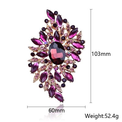 Stained Glass Large Glass Crystal Glass Brooch Women Clothing Accessories Pin