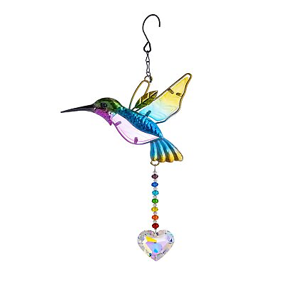 #ad Stained Glass Bird Suncatcher with Crystal for Window Hanging Prism for Gard...
