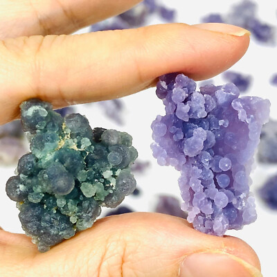 #ad 1PC Natural Grape Agate Botryoidal Crystal Quartz Cluster Raw Free Form