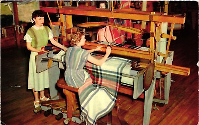 Vintage Postcard KPP 7. Hand Loom Weaving in Kentucky. Berea. Posted 1955