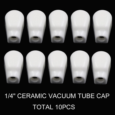 #ad 10PCS VACUUM TUBE ANODE 1 4quot; 6.3mm Ceramic VALVE PLATE CAP for EL519EL504EL37