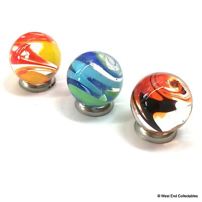 3 x 16mm Handmade Marbles Vivid Surface Swirl Glass Art Toy Marbles amp; Gift Bag