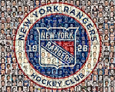 #ad New York Rangers Photo Mosaic Print Art using over 100 player images