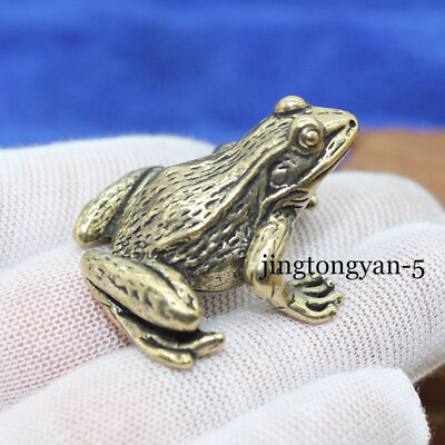 Solid Brass Frog Figurine Statue House Office Decoration Animal Figurines Toys
