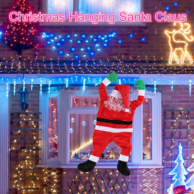 Christmas Hanging Santa Claus Decoration Yard Climbing Xmas Party Indoor Outdoor