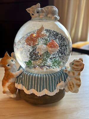 #ad san francisco music box co. Cats on fishbowl “cant Take My Eyes Off Of You” 13