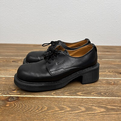 #ad Vintage Doc Dr Martens 8461 CHUNKY Platform Leather Oxford Shoes Black Size 4