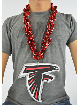 New NFL Atlanta Falcons RED Burgundy Fan Chain Necklace Foam