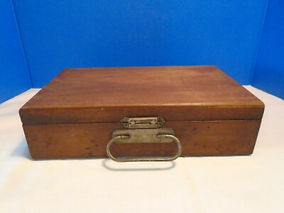 Antique Wood Box 1878 Pat. Latch Document Storage Sewing Scientific Art