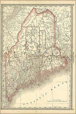 #ad #ad Poster Many Sizes; Map Of Maine 1881