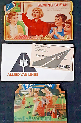 #ad #ad Vintage Sewing Needle Book Lot of 3 Japan Allied Van Lines Montana Ephemera