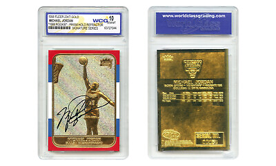 MICHAEL JORDAN 1998 FLEER 23K Gold Card PRIZM HOLO Rookie Design GEM MINT 10