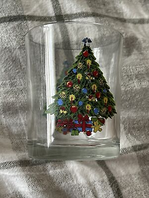 Vintage Luminarc Christmas Tree Holiday Clear Glasses Gifts Holly Set Of 4 Thick